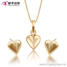Fashion Elegant Heart-Shaped 18k Gold-Plated Juego de joyas de imitación -63741